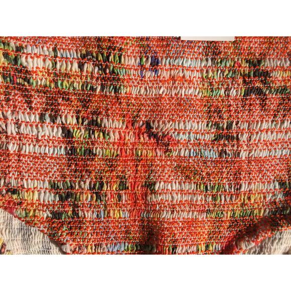 Rococo Sand Size Small Ruffle Smocked Floral Bodysuit Straps Orange‎ Sunset - Picture 11 of 12